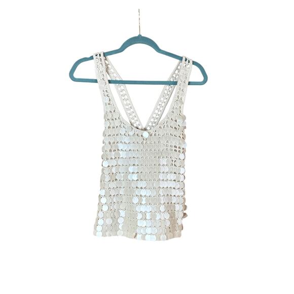NWT Splendid Tank Esme Paillette Coastal Boho Lagenlook Festival Women's Size XS - Picture 5 of 8